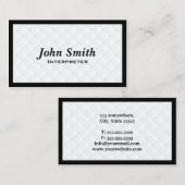 Minimale Framed Professional-tolk Visitekaartje (Voorkant / Achterkant)