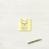 Minimale Franse Bulldog Guerilla Post‑it – Kleine Post-it® Notes (Op bureau)