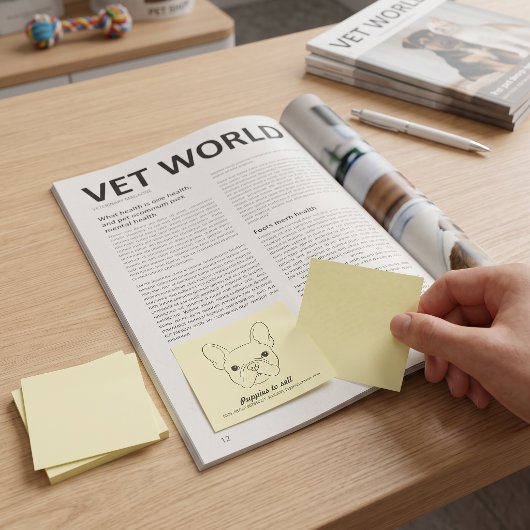 Minimale Franse Bulldog Guerilla Post‑it – Kleine Post-it® Notes