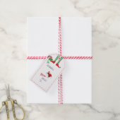 Minimale Fun Feestelijke Elf Legs en Santa Hat Cadeaulabel (Met Touw)