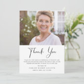 Minimale funderale moderne legante foto bedankkaart (Staand voorkant)
