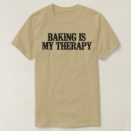 Minimale Funny Baking is mijn therapie 2353 T-shirt (Design voorkant)