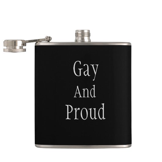 Minimale "Gay and Proud"> Kiedipkolven Heupfles (Geopend)