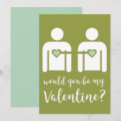 Minimale Gay LBGTQ+ Valentijnsdag Flat Feestdagenkaart (Voorkant / Achterkant)