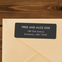 Minimale geavanceerde Black Wedding Return-adres