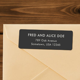 Minimale geavanceerde Black Wedding Return-adres Etiket