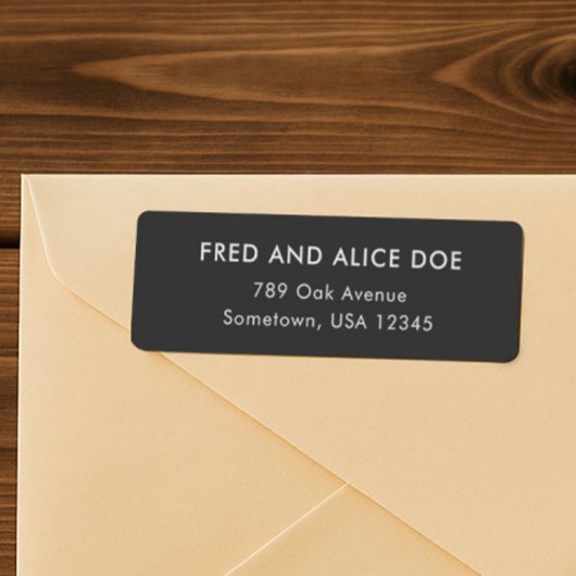 Minimale geavanceerde Black Wedding Return-adres Etiket