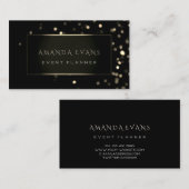 Minimale gebeurtenisplanner zwart omhulde goudkoor visitekaartje (Voorkant / Achterkant)