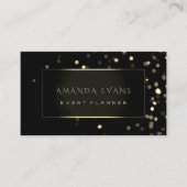 Minimale gebeurtenisplanner zwart omhulde goudkoor visitekaartje (Voorkant)