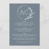 Minimale gebladerte Lijst leisteen grijs bruiloft Menu (Voorkant)