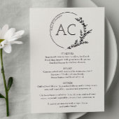 Minimale gebladerte Lijst Soft White bruiloft rece Menu