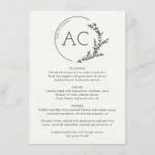 Minimale gebladerte Lijst Soft White bruiloft rece Menu (Voorkant)