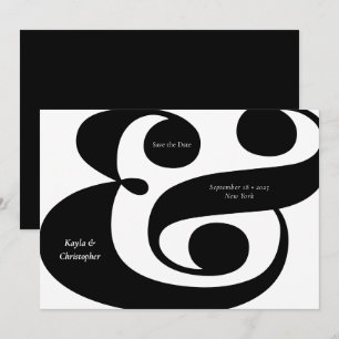Minimale gebold Typografie Black Ampersand Wedding Save The Date