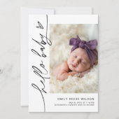 Minimale geboorteaankondiging Baby EVERLEIGH Kaart (Voorkant)