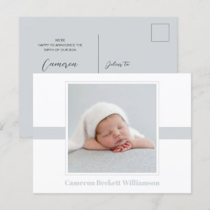 Minimale geboorteaankondiging van de Baby Briefkaart
