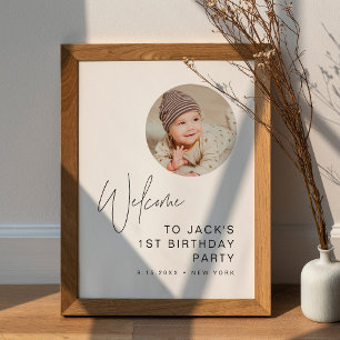 Minimale geboortedag foto foto welkom poster
