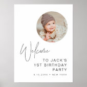 Minimale geboortedag foto foto welkom poster (Voorkant)