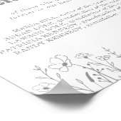 Minimale gedempte grijze wilde bloem Ter liefdevol Poster (Hoek)
