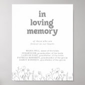 Minimale gedempte grijze wilde bloem Ter liefdevol Poster (Voorkant)