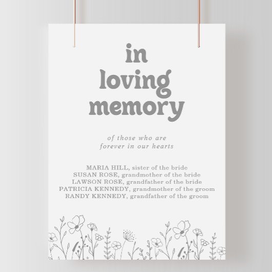 Minimale gedempte grijze wilde bloem Ter liefdevol Poster