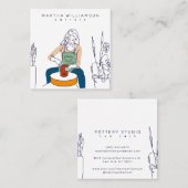 Minimale gedempte postels ter illustratie van aard vierkante visitekaartje (Voorkant / Achterkant)