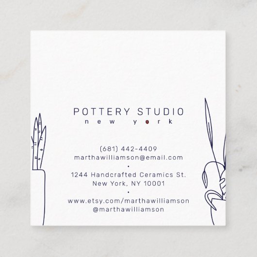 Minimale gedempte postels ter illustratie van aard vierkante visitekaartje (Achterkant)