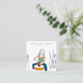 Minimale gedempte postels ter illustratie van aard vierkante visitekaartje (Staand voorkant)