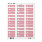 Minimale gedempte roze vlinder retouradreslabels etiket (Full Sheet)