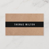Minimale gedrukte Kraft Black Stripe Consultant Visitekaartje (Voorkant)