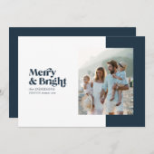 Minimale gedurfde moderne kerstfoto feestdagenkaart (Voorkant / Achterkant)