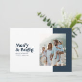 Minimale gedurfde moderne kerstfoto feestdagenkaart (Staand voorkant)