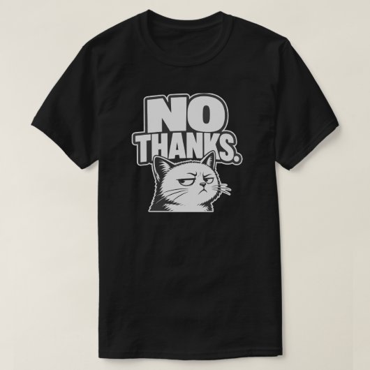 Minimale Geen Dank Kat Mooie Design T-shirt (Design voorkant)