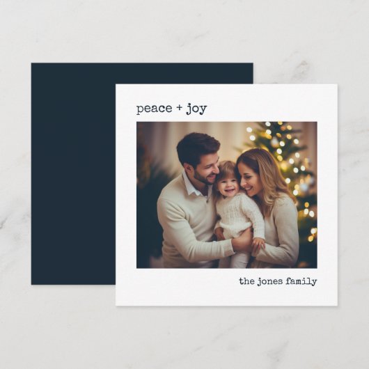 Minimale gefotografeerde kerstkaart met personalis (Voorkant / Achterkant)