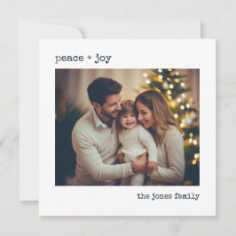 Minimale gefotografeerde kerstkaart met personalis