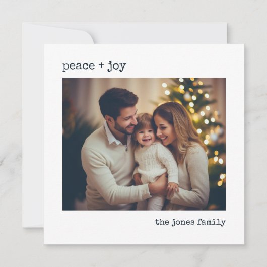 Minimale gefotografeerde kerstkaart met personalis (Voorkant)