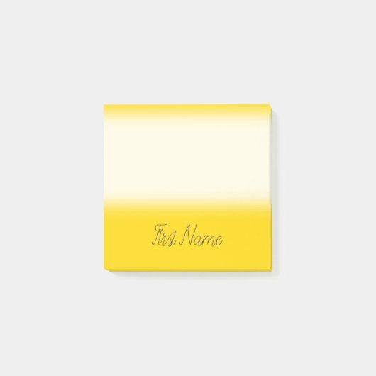 Minimale gele achtergrond met Midnight Blue naam Post-it® Notes (Voorkant)