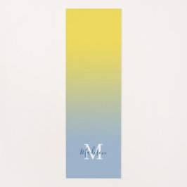 Minimale gele blauwe gradiëntmonogram Naam Yogamat