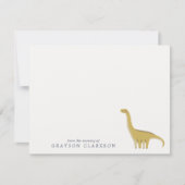 Minimale Gele Dinosaurius Babykamer Notitiekaart Kaart (Voorkant)