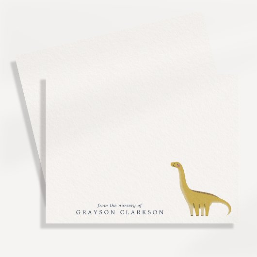 Minimale Gele Dinosaurius Babykamer Notitiekaart Kaart