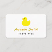 Minimale gele eend Babysitter Visitekaartje (Voorkant)
