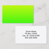 Minimale Gele Groene Gradiënt Visitekaartje (Voorkant / Achterkant)