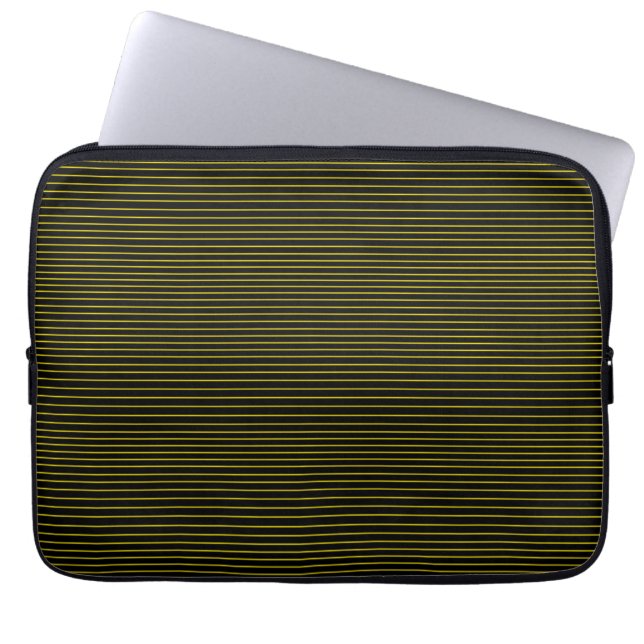 Minimale gele lijnen laptop sleeve (Voorkant)