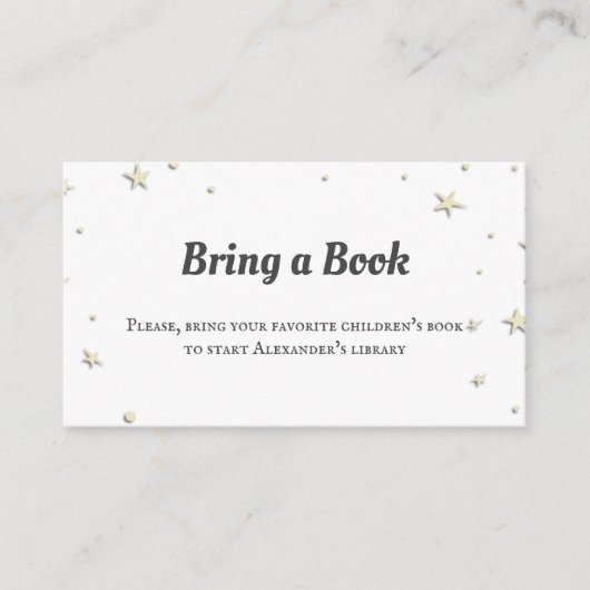 Minimale gele sterren brengen een Baby shower uit Informatiekaartje (Voorkant)