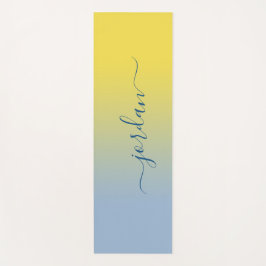 Minimale gele tot Lichte Blauwe Naam van het Manus Yogamat