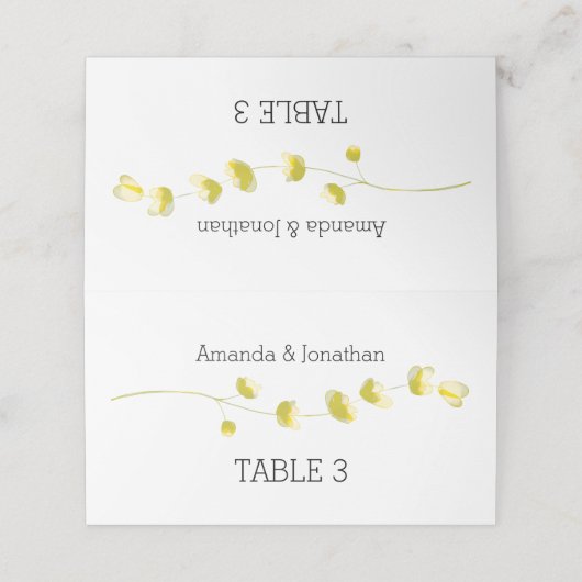 Minimale Gele Vrouwerijkaarten Plaatskaartje (Buitenkant ongevouwen)