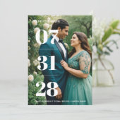 Minimale Geliefde Stijlvolle Grappige Trouwfotokaa Save The Date (Staand voorkant)