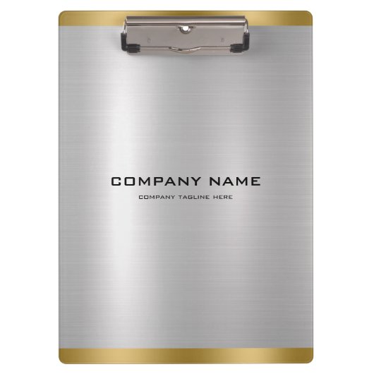 Minimale gelikte zilver & goud metallic textuur klembord (Voorkant)