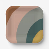 Minimale geluidsgolven in Boho Earth Tones Papieren Bordje (Voorkant)
