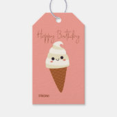 Minimale gelukkige verjaardag van de cute-ijskloon cadeaulabel (Voorkant)