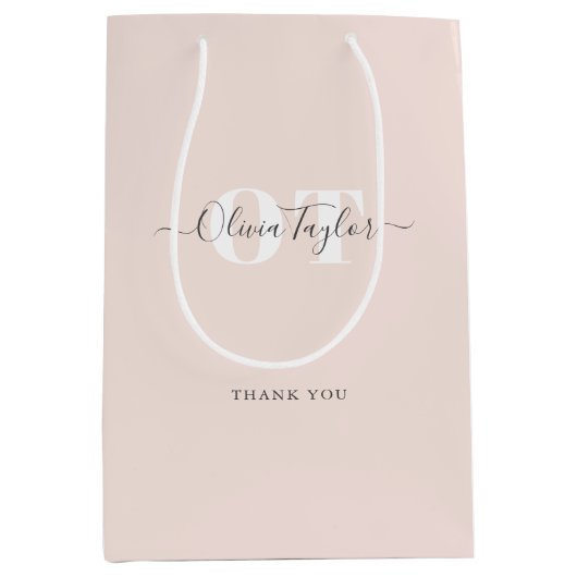 Minimale Gematigd Manuscript van Monogram Gematigd Medium Cadeauzakje (Voorkant)